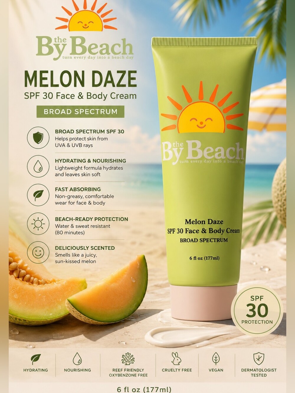 By the Beach Melon Daze SPF 30 Face & Body Cream